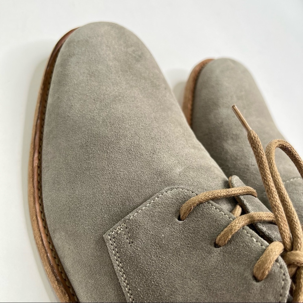 𝅺new Dusica Smokey Grey Suede Leather Dressy Casual Preppy Lace-up Oxford Shoes - Picture 10 of 13